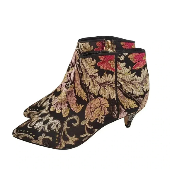 Sam Edelman Womens Kinzey Metallic Jacquard Bootiesl Size 7M - Picture 1 of 8
